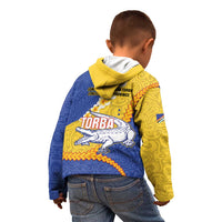 Torba Province Kid Hoodie Vanuatu Pattern Crocodile - Plumeria Flag Color