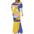 Torba Province Mermaid Dress Vanuatu Pattern Crocodile - Plumeria Flag Color