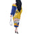 Torba Province Off The Shoulder Long Sleeve Dress Vanuatu Pattern Crocodile - Plumeria Flag Color