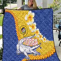 Torba Province Quilt Vanuatu Pattern Crocodile - Plumeria Flag Color
