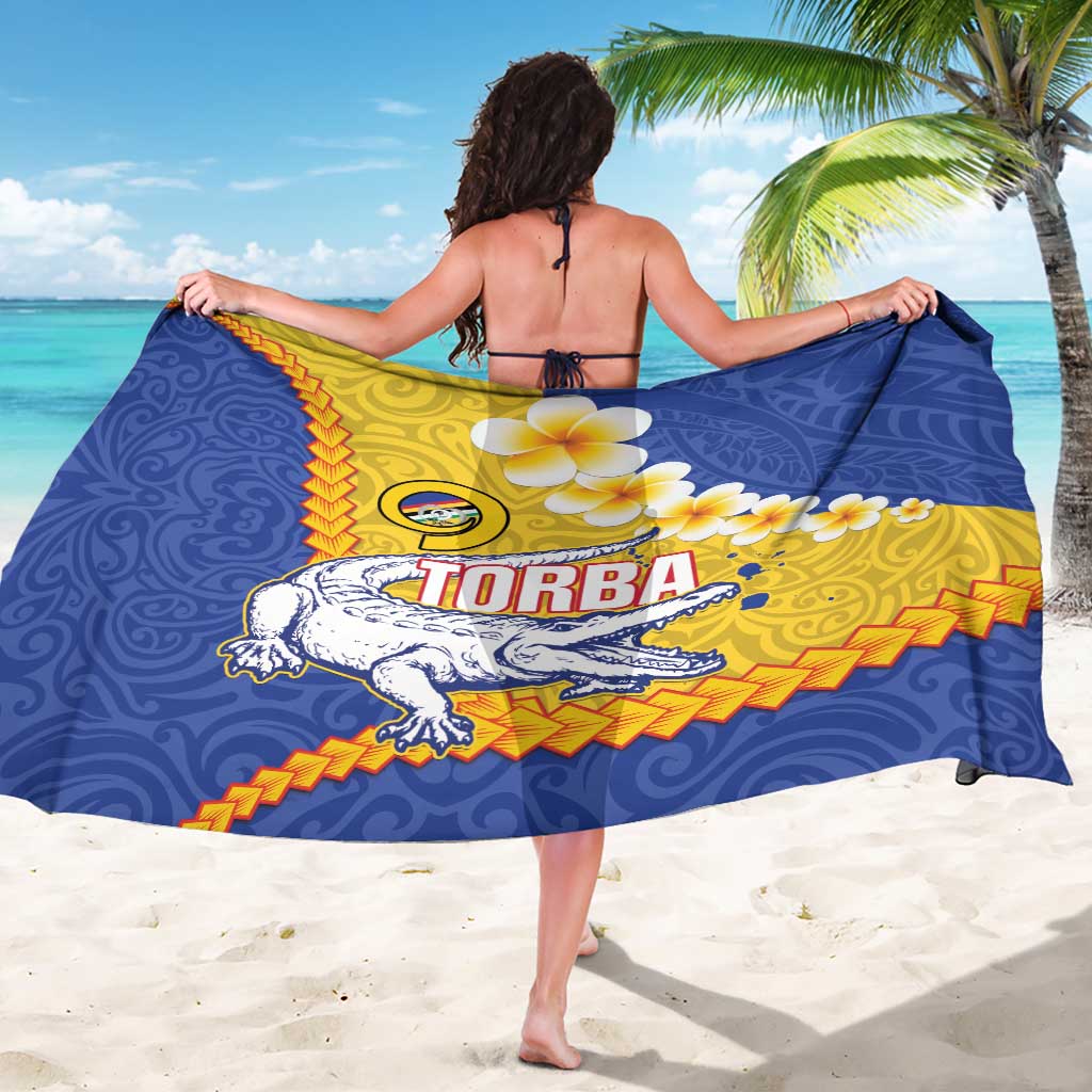 Torba Province Sarong Vanuatu Pattern Crocodile - Plumeria Flag Color LT14 - Polynesian Pride