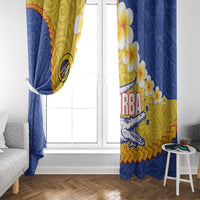 Torba Province Window Curtain Vanuatu Pattern Crocodile - Plumeria Flag Color