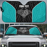 Custom New Zealand Stingray Oztag Auto Sun Shade Tag Rugby Maori Pattern Black Version LT14 Black - Polynesian Pride