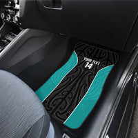 Custom New Zealand Stingray Oztag Car Mats Tag Rugby Maori Pattern Black Version LT14 - Polynesian Pride