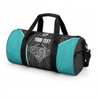 Custom New Zealand Stingray Oztag Duffle Bag Tag Rugby Maori Pattern Black Version LT14 - Polynesian Pride