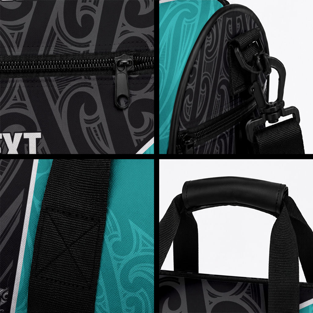 Custom New Zealand Stingray Oztag Duffle Bag Tag Rugby Maori Pattern Black Version LT14 - Polynesian Pride