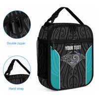 Custom New Zealand Stingray Oztag Lunch Bag Tag Rugby Maori Pattern Black Version LT14 - Polynesian Pride