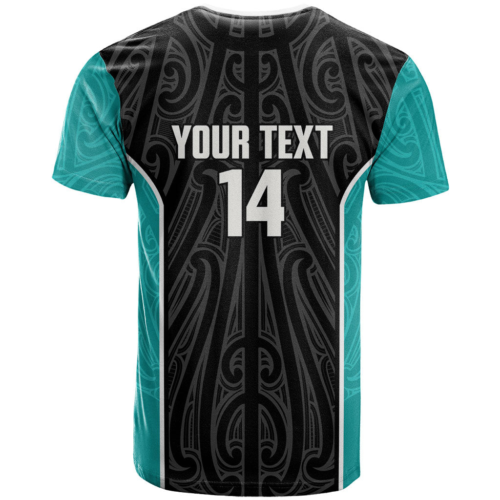Custom New Zealand Stingray Oztag T Shirt Tag Rugby Maori Pattern Black Version LT14 - Polynesian Pride