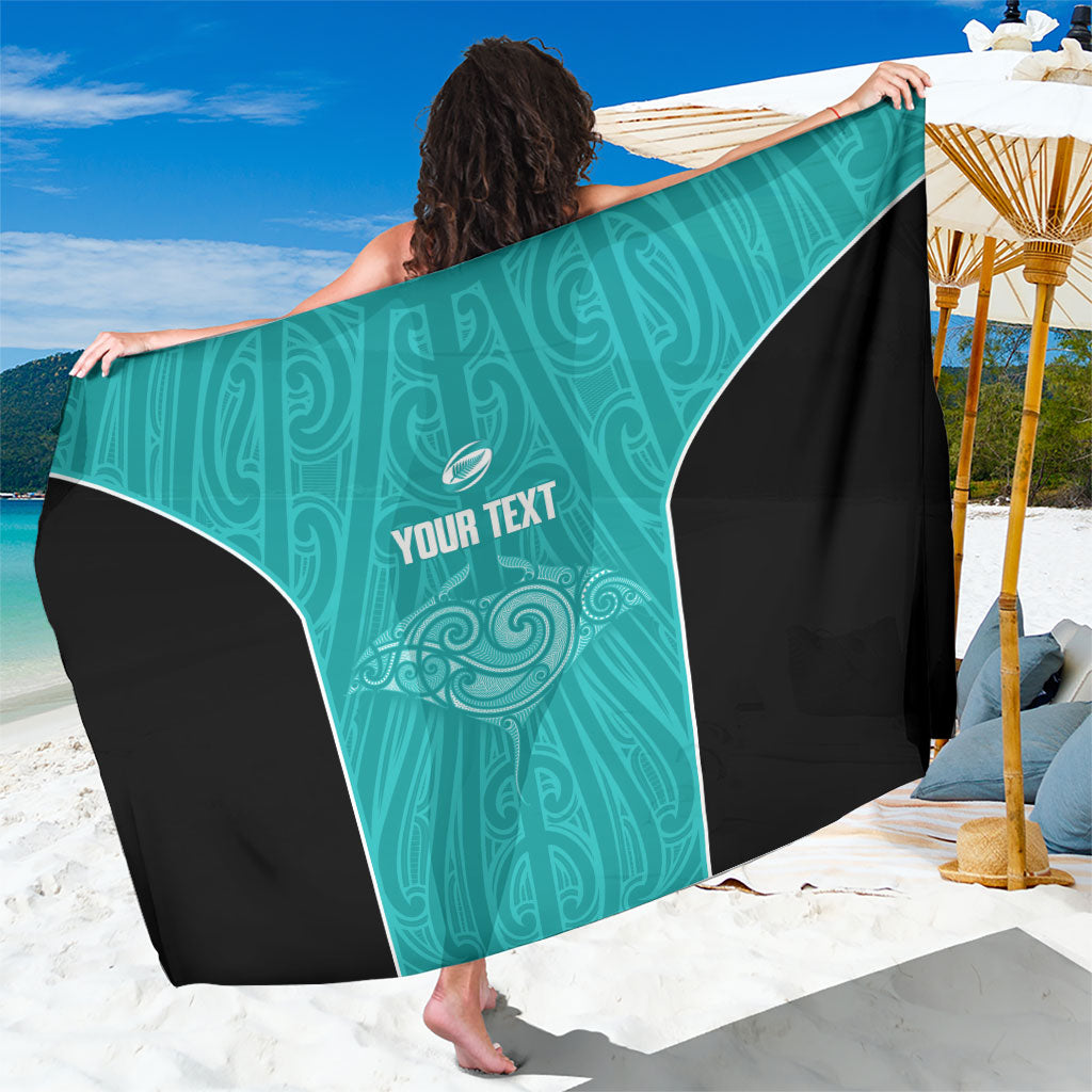 Custom New Zealand Stingray Oztag Sarong Tag Rugby Maori Pattern Teal Version LT14 One Size 44 x 66 inches Teal - Polynesian Pride