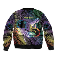 Personalized Polynesian Memorial Bomber Jacket Dragonflies Appear When Angels Are Near LT14 - Polynesian Pride