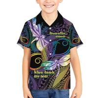 Personalized Polynesian Memorial Family Matching Long Sleeve Bodycon Dress and Hawaiian Shirt Dragonflies Appear When Angels Are Near LT14 Son's Shirt Colorful - Polynesian Pride