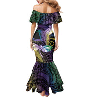 Personalized Polynesian Memorial Family Matching Mermaid Dress and Hawaiian Shirt Dragonflies Appear When Angels Are Near LT14 - Polynesian Pride