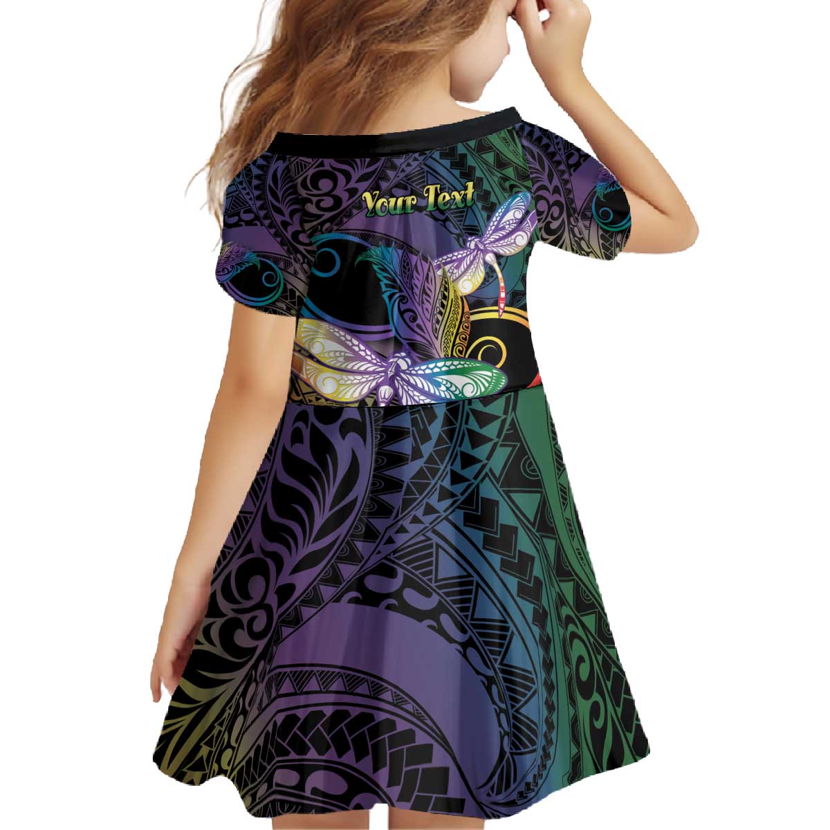 Personalized Polynesian Memorial Family Matching Off The Shoulder Long Sleeve Dress and Hawaiian Shirt Dragonflies Appear When Angels Are Near LT14 - Polynesian Pride