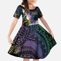 Personalized Polynesian Memorial Family Matching Short Sleeve Bodycon Dress and Hawaiian Shirt Dragonflies Appear When Angels Are Near LT14 Daughter's Dress Colorful - Polynesian Pride