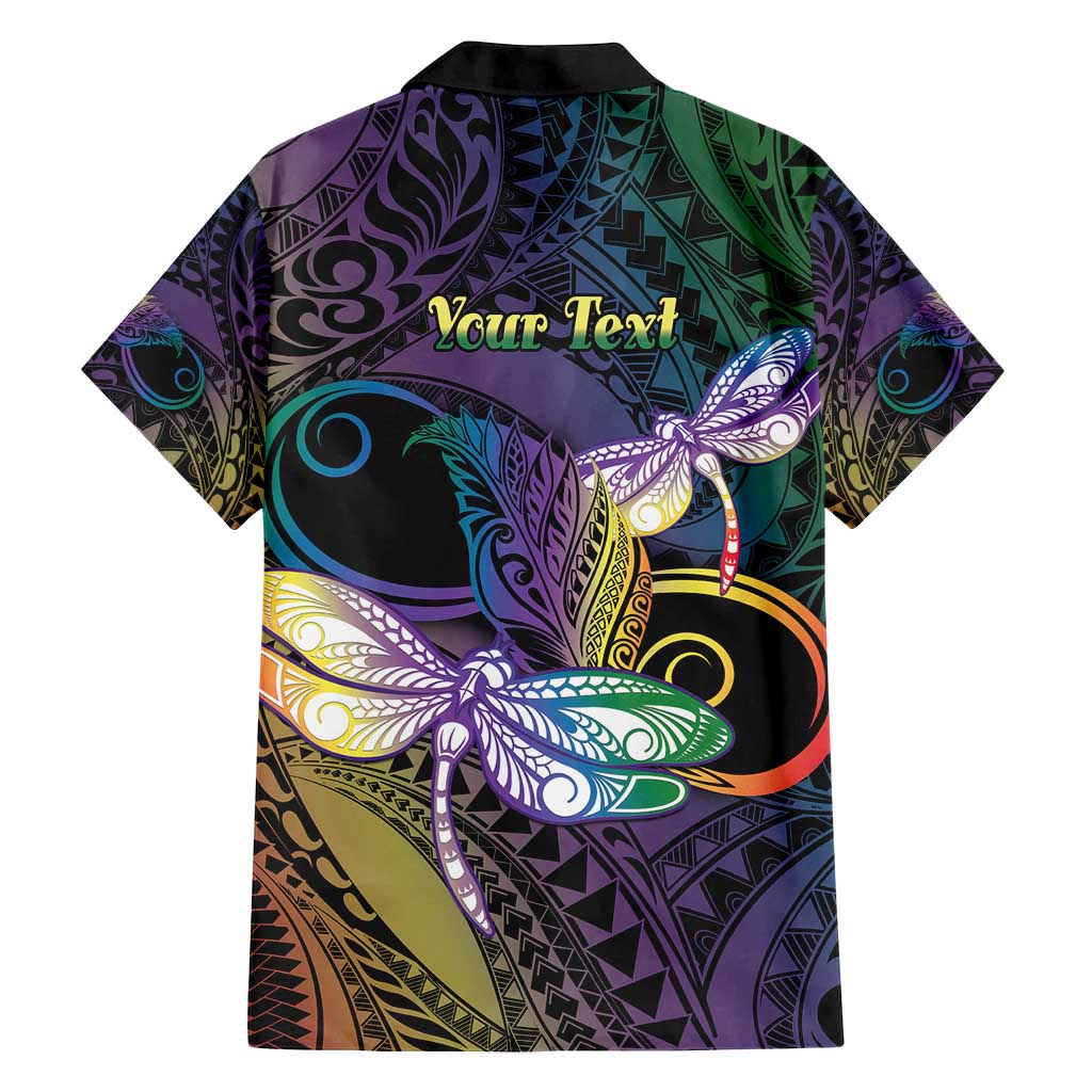 Personalized Polynesian Memorial Family Matching Tank Maxi Dress and Hawaiian Shirt Dragonflies Appear When Angels Are Near