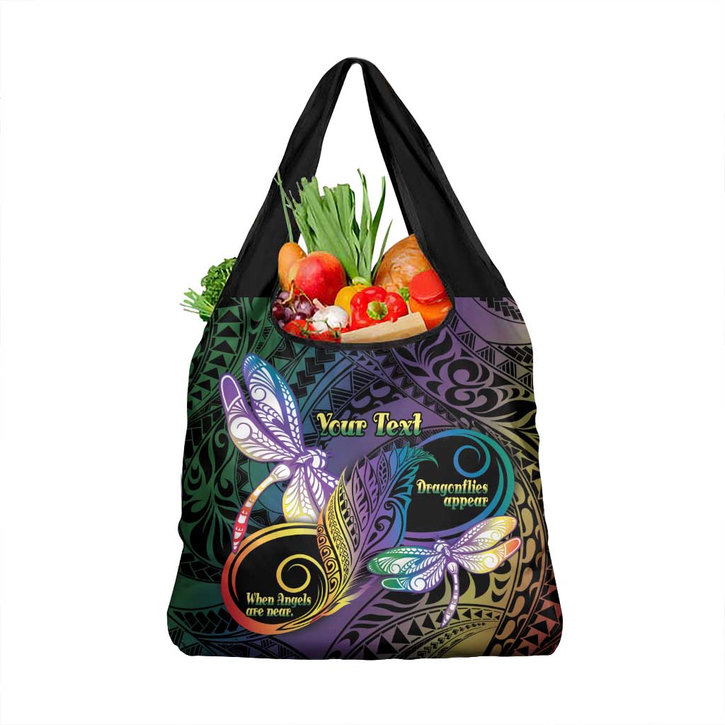 Personalized Polynesian Memorial Grocery Bag Dragonflies Appear When Angels Are Near LT14 1-pack One Size Colorful - Polynesian Pride