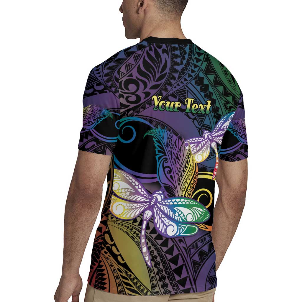 Personalized Polynesian Memorial Rugby Jersey Dragonflies Appear When Angels Are Near