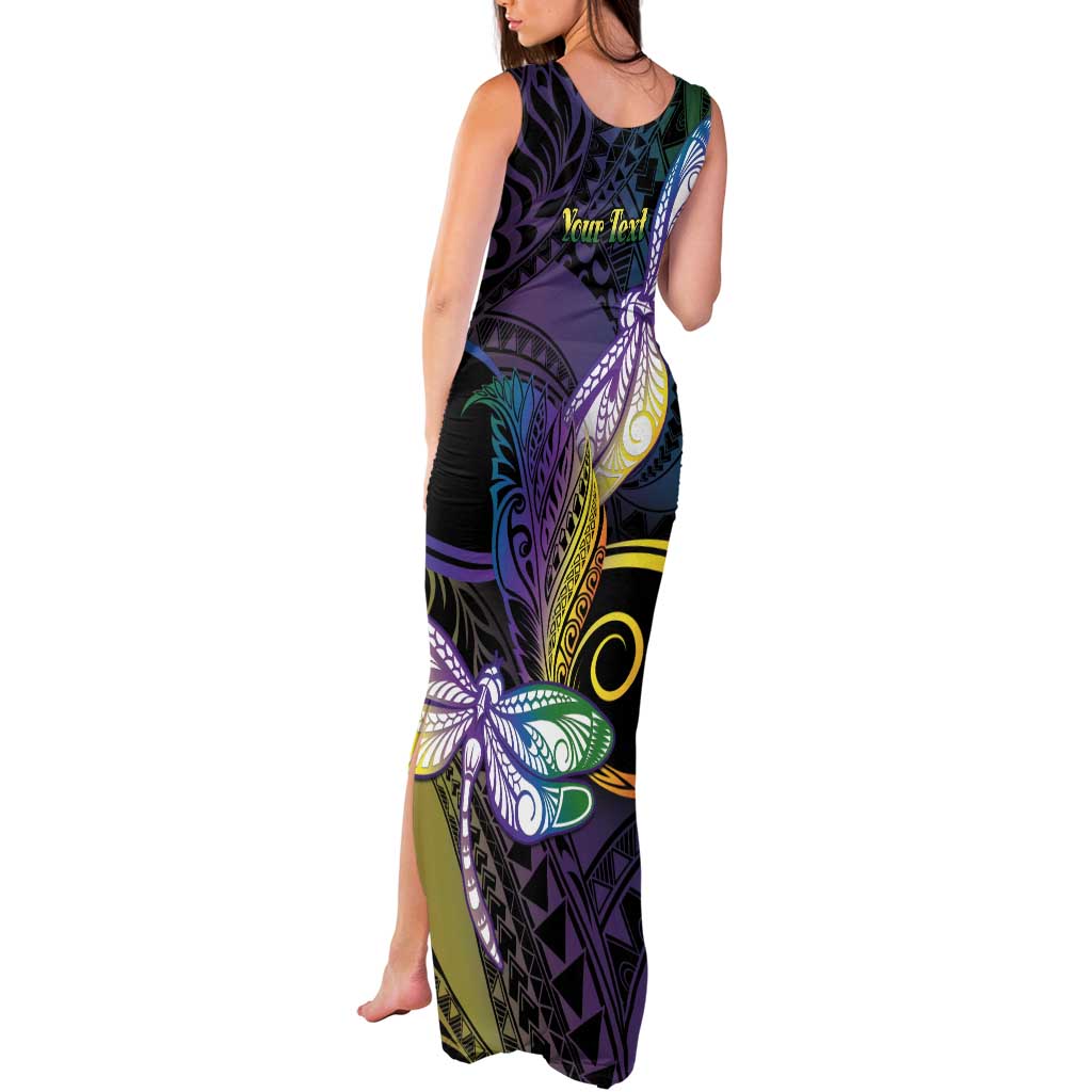Personalized Polynesian Memorial Tank Maxi Dress Dragonflies Appear When Angels Are Near