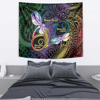 Personalized Polynesian Memorial Tapestry Dragonflies Appear When Angels Are Near