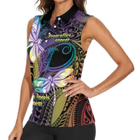 Personalized Polynesian Memorial Women Sleeveless Polo Shirt Dragonflies Appear When Angels Are Near LT14 - Polynesian Pride