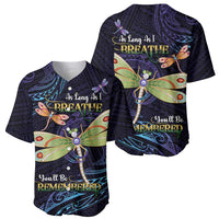 As Long As I Breathe You'll Be Remembered Baseball Jersey Dragonflies Memorial - Polynesian Pattern LT14 - Polynesian Pride