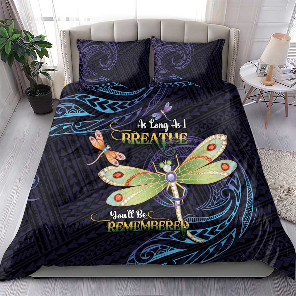 As Long As I Breathe You'll Be Remembered Bedding Set Dragonflies Memorial - Polynesian Pattern LT14 - Polynesian Pride