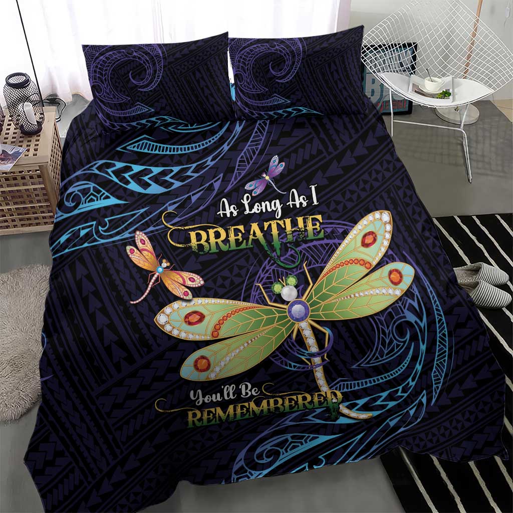 As Long As I Breathe You'll Be Remembered Bedding Set Dragonflies Memorial - Polynesian Pattern LT14 - Polynesian Pride