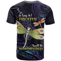 As Long As I Breathe You'll Be Remembered T Shirt Dragonflies Memorial - Polynesian Pattern LT14 - Polynesian Pride