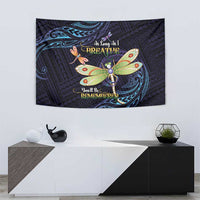 As Long As I Breathe You'll Be Remembered Tapestry Dragonflies Memorial - Polynesian Pattern