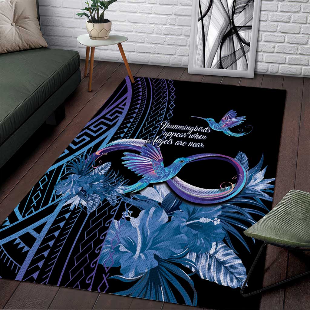 Polynesian Memorial Area Rug Hummingbirds Appear When Angels Are Near LT14