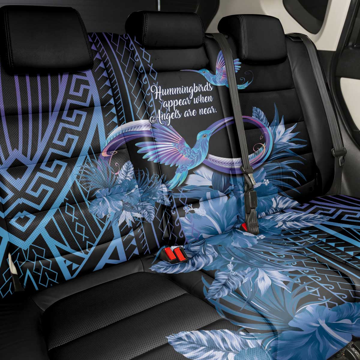 Polynesian Memorial Back Car Seat Cover Hummingbirds Appear When Angels Are Near LT14