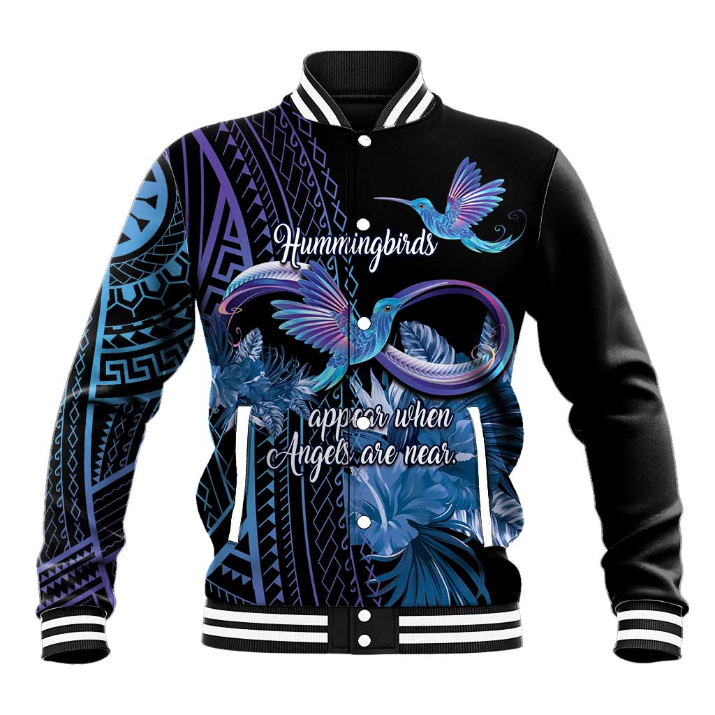 Polynesian Memorial Baseball Jacket Hummingbirds Appear When Angels Are Near LT14