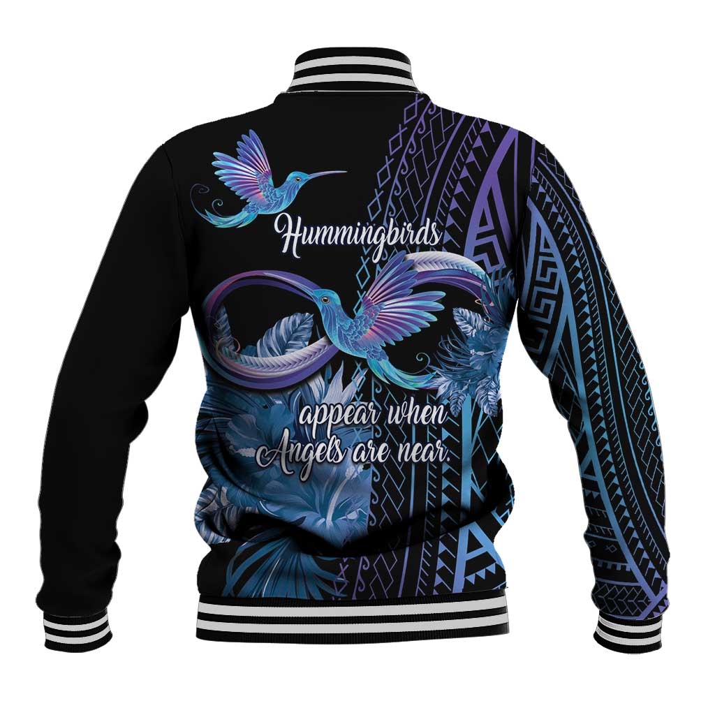 Polynesian Memorial Baseball Jacket Hummingbirds Appear When Angels Are Near LT14