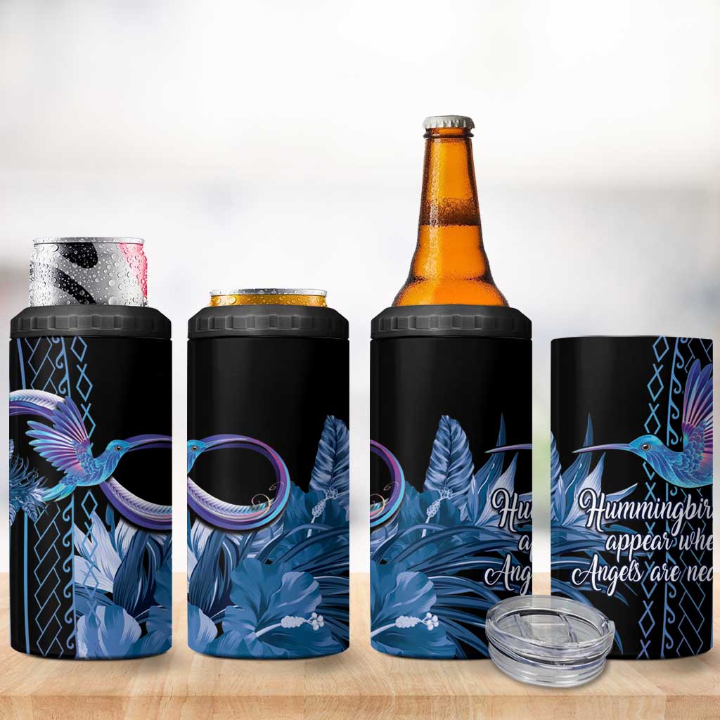 Polynesian Memorial 4 in 1 Can Cooler Tumbler Hummingbirds Appear When Angels Are Near LT14