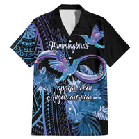 Polynesian Memorial Family Matching Mermaid Dress and Hawaiian Shirt Hummingbirds Appear When Angels Are Near LT14