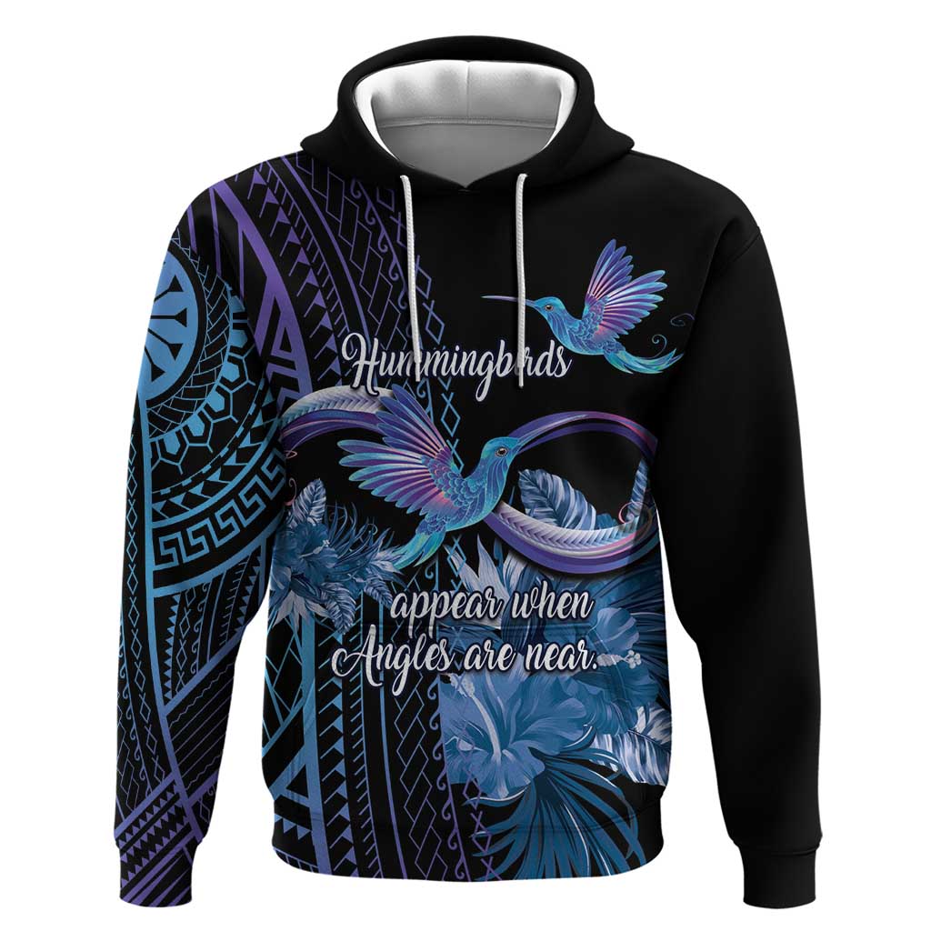 Polynesian Memorial Hoodie Hummingbirds Appear When Angels Are Near