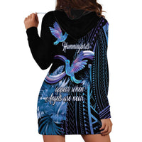 Polynesian Memorial Hoodie Dress Hummingbirds Appear When Angels Are Near LT14