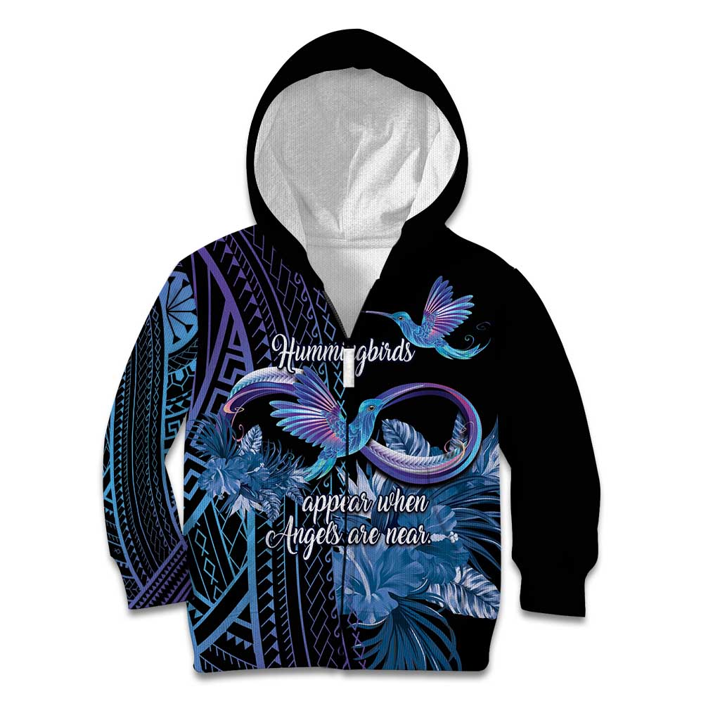 Polynesian Memorial Kid Hoodie Hummingbirds Appear When Angels Are Near LT14