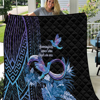 Polynesian Memorial Quilt Hummingbirds Appear When Angels Are Near LT14 Black - Polynesian Pride