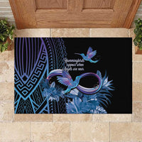 Polynesian Memorial Rubber Doormat Hummingbirds Appear When Angels Are Near LT14