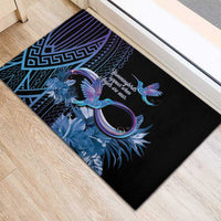 Polynesian Memorial Rubber Doormat Hummingbirds Appear When Angels Are Near LT14