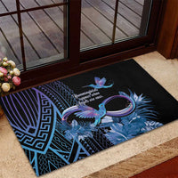 Polynesian Memorial Rubber Doormat Hummingbirds Appear When Angels Are Near LT14