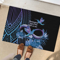 Polynesian Memorial Rubber Doormat Hummingbirds Appear When Angels Are Near LT14