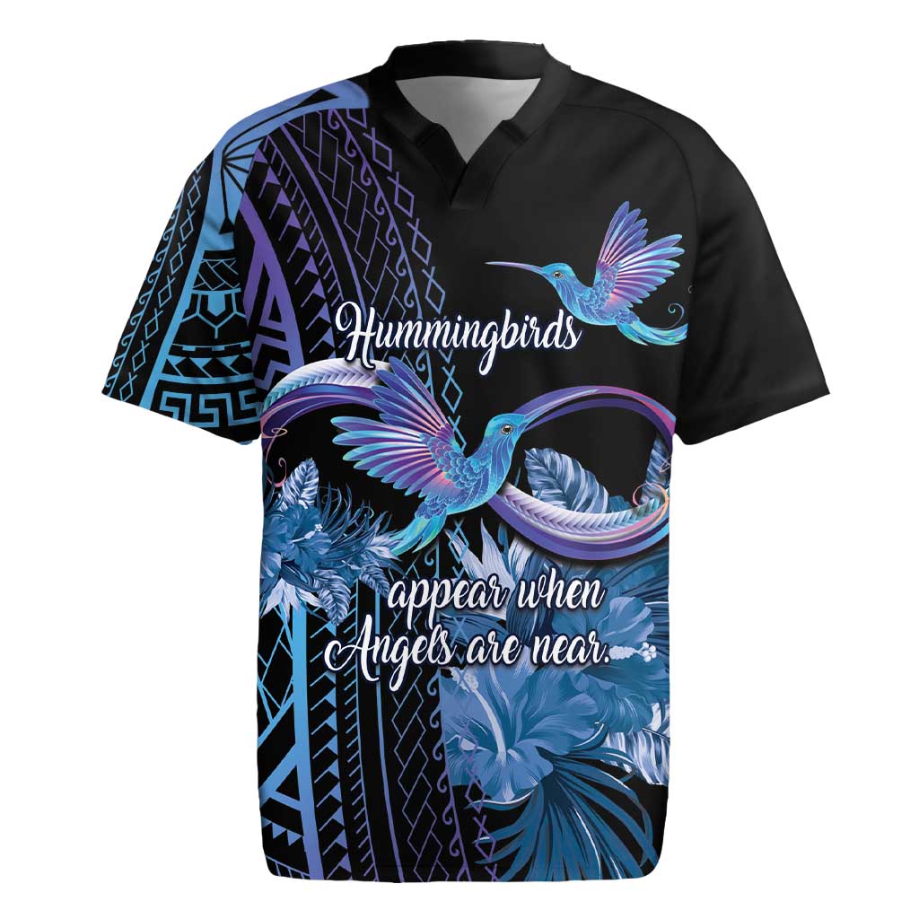 Polynesian Memorial Rugby Jersey Hummingbirds Appear When Angels Are Near LT14