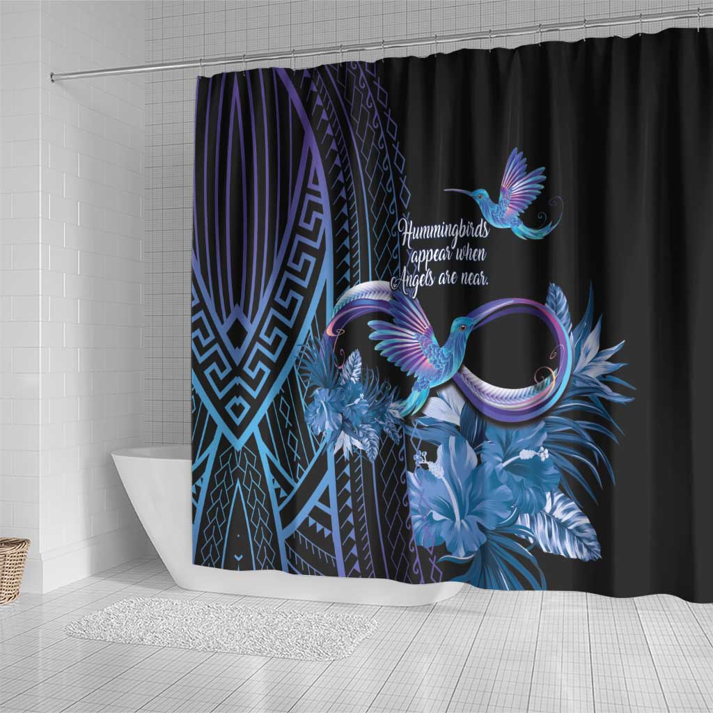 Polynesian Memorial Shower Curtain Hummingbirds Appear When Angels Are Near LT14 - Polynesian Pride