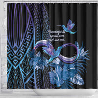 Polynesian Memorial Shower Curtain Hummingbirds Appear When Angels Are Near LT14 - Polynesian Pride