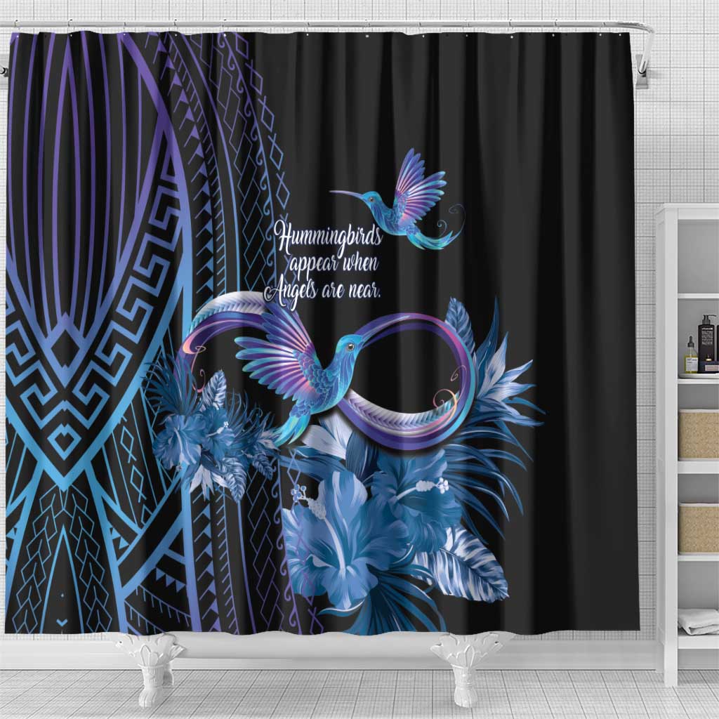 Polynesian Memorial Shower Curtain Hummingbirds Appear When Angels Are Near LT14 - Polynesian Pride