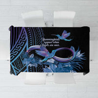 Polynesian Memorial Tablecloth Hummingbirds Appear When Angels Are Near LT14 Black - Polynesian Pride