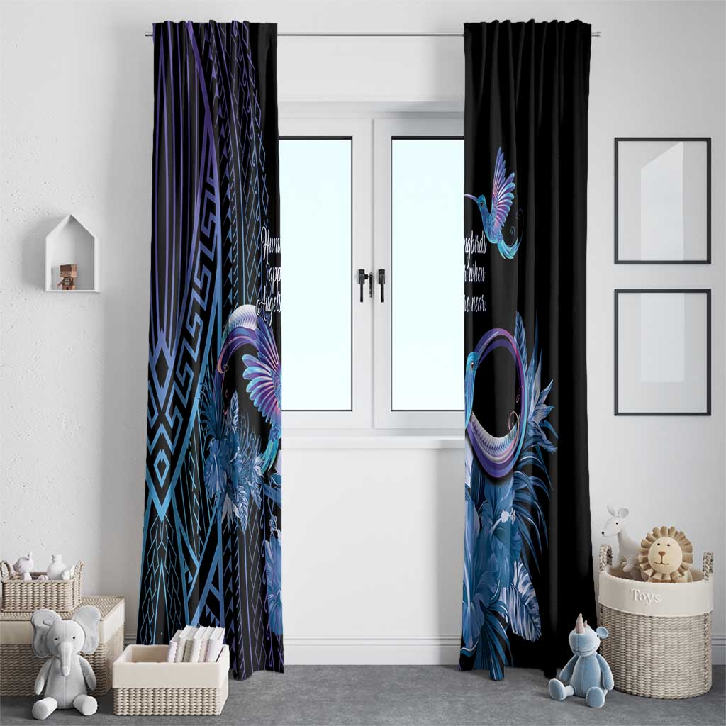 Polynesian Memorial Window Curtain Hummingbirds Appear When Angels Are Near LT14