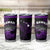 Hawaii Tumbler Cup Kakau Warrior Helmet Gradient Purple Polynesian